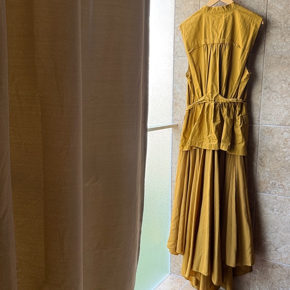 Anthropologie Sleeveless Vested Pleated
Midi Dress XL Utility Pockets Self Belt - Picture 3 of 16